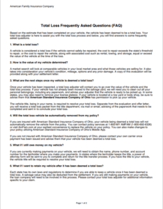 American Family Insurance Company Total Loss FAQ