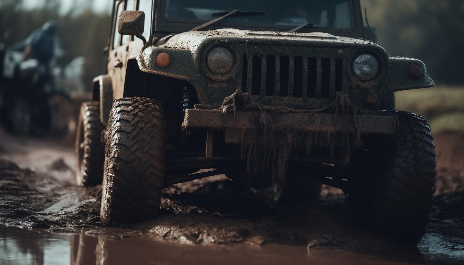 Dirty off-road atv