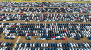 Car dealership inventory illustrating wholesale vs retail pricing gap in the 2026 vehicle market